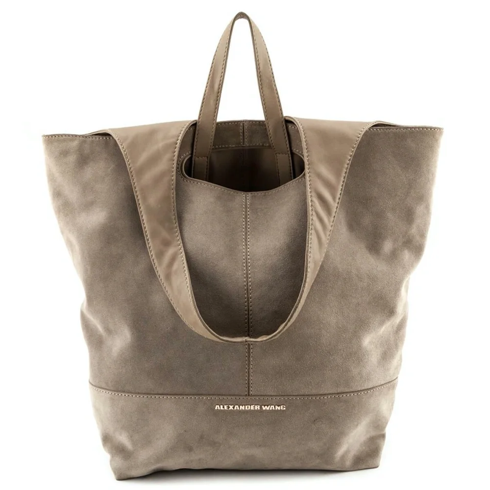 Alexander Wang Alpha Shopper Taupe Tan Brown Leather Suede HandBag Purse - Picture 1 of 8